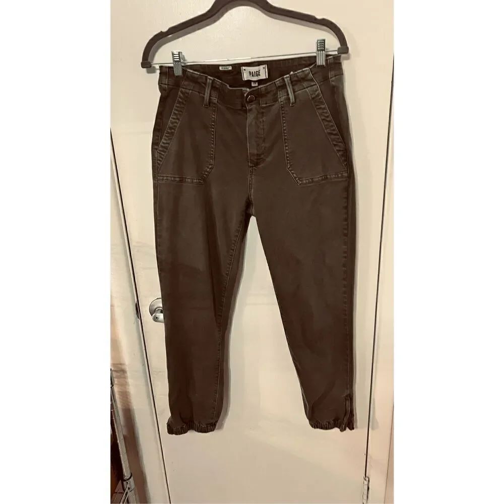 Paige Mayslie Cropped jogger pants army green size 28